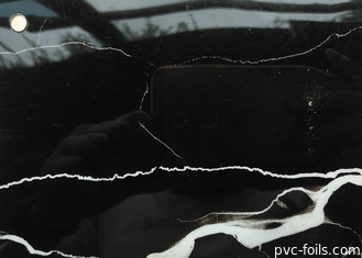 Alta brillantez de mármol negro de PVC para muebles de papel autoadhesivo para la mesa