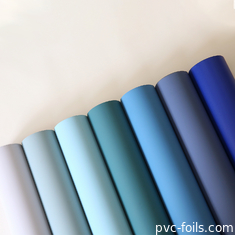 Rollo de papel monocolor de PVC decorativo para prensado de membranas de puertas de gabinetes