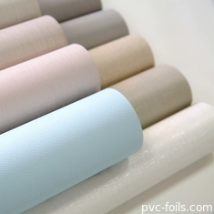 Diseño de textura parecida a la de la tela en papel de aluminio decorativo de PVC para cubiertas de muebles