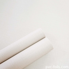 Rollo de papel de membrana de PVC en relieve de tejido para puertas de MDF, prensado de membrana