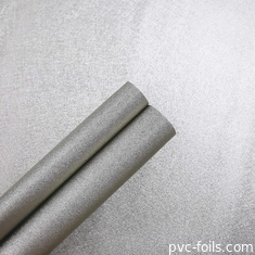 Película decorativa de PVC de plata metálica para muebles interiores, laminados de puertas