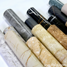 Películas decorativas de PVC de granos de mármol de alto brillo para laminación 2D