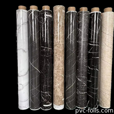 Nueva película de laminación de PVC de patrón de mármol para decoración de superficies interiores