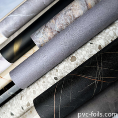 Nuevo diseño de mármol de papel de membrana de PVC para la cubierta del gabinete de muebles