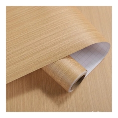 Color de stock Nuevo grano de madera película decorativa de PVC papel tapiz papel adhesivo de madera