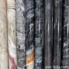 Película decorativa de PVC de mármol impreso digital para paneles de muebles y proyectos de laminación