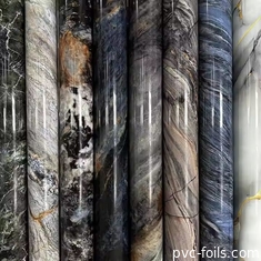Impresión digital de efecto mármol personalizada de película decorativa de PVC para muebles y paneles