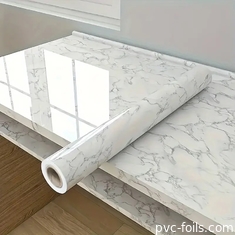 Película adesiva de PVC de mármol blanco a prueba de aceite para decoración del hogar