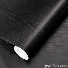 Impresión digital impermeable Película decorativa de PVC de grano de madera para muebles y decoración de gabinetes