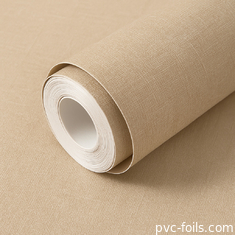 Texturas de tejido Película autoadhesiva de color sólido de PVC para decoración de paneles de pared interiores