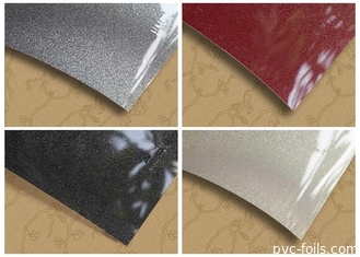 Diseño de impresión de película de PVC metálico de alto brillo para cubierta de gabinete laminado 0,3 mm
