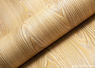 Grano de madera grabado en relieve profundo del PVC de los muebles de la lamina auta-adhesivo de la hoja