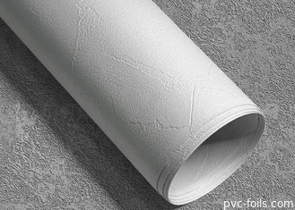 Rollo de papel decorativo de PVC en relieve de color sólido para cubierta de puertas de MDF