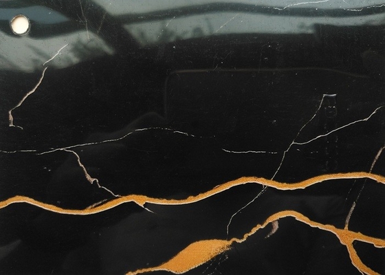Alta brillantez de mármol negro de PVC para muebles de papel autoadhesivo para la mesa