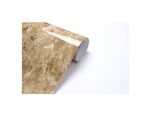Película de laminación de PVC de mármol beige de alto brillo para ventanas de plástico
