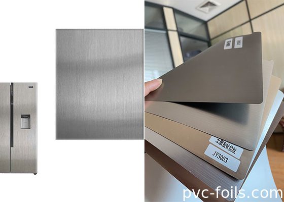 La plata versátil de la meta cepilla la película decorativa del PVC del color para el panel del aparato electrodoméstico