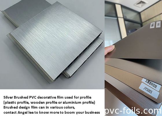 la plata metalizada decorativa incombustible de la película del PVC de 1240m m cepilló
