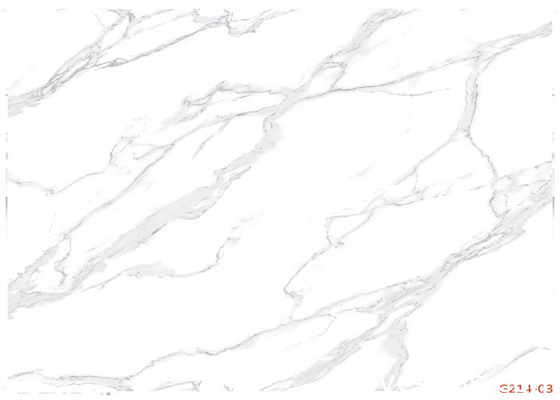 Película decorativa de mármol blanca del PVC para el gabinete resistente al rayado