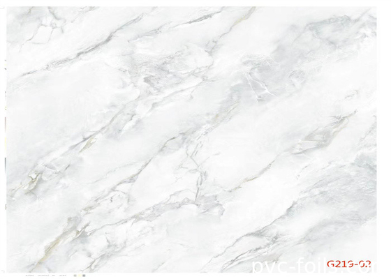 Película de mármol blanca de encargo del PVC de la mirada para la prenda impermeable superficial interior de la decoración