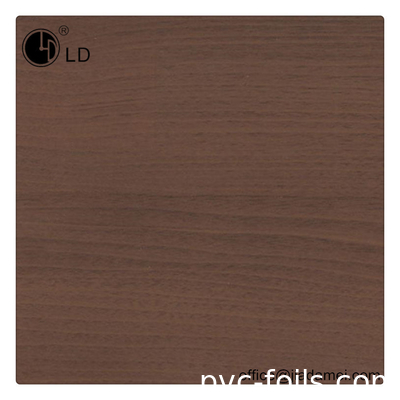 Película decorativa del PVC del grano de madera de la nuez para el embalaje del perfil del MDF