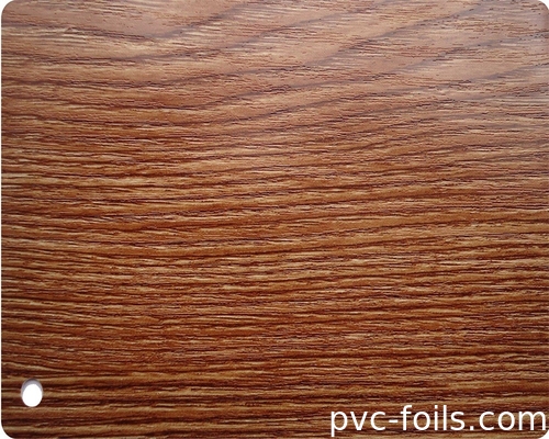 Película de laminación de PVC de roble de oro para la decoración de la superficie del panel de plato de plástico