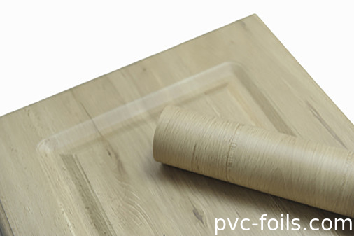 Muebles Película de superficie de PVC Diseño de grano de madera espesor personalizado para la laminación