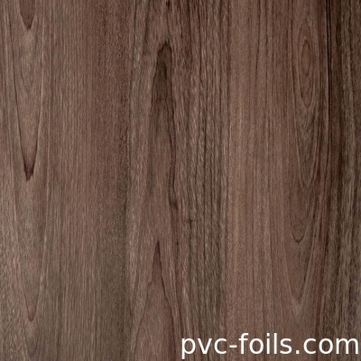 Rollo de papel de membrana de PVC de grano de madera de 350 micrones para puertas de MDF interiores