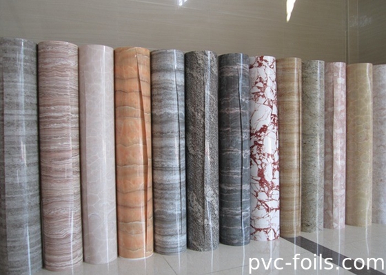 Rollo de película de membrana de PVC de diseño de mármol blanco para decoración de la mesa