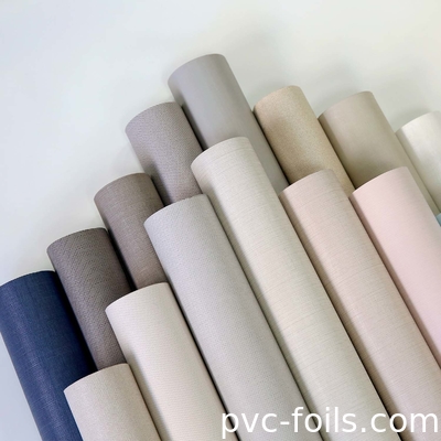 Rollo de papel decorativo de PVC para superficie de muebles, diseño en relieve de tejido