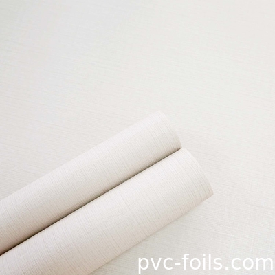 Rollo de papel de membrana de PVC en relieve de tejido para puertas de MDF, prensado de membrana
