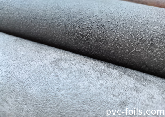 Película decorativa de PVC de textura de cemento gris para paneles de pared interiores