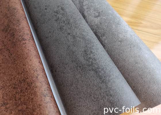 Película decorativa de PVC de textura de cemento gris moderno para paneles de pared