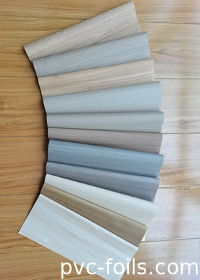 Película interior de PVC de grano de madera mate para decoración de la superficie de los muebles