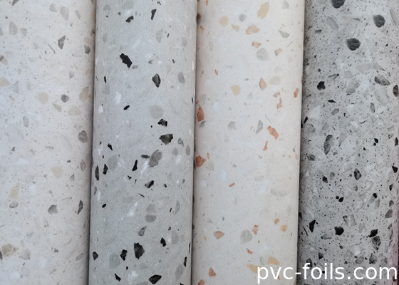 Película de laminación de PVC de mármol blanco para acabado de piedra de encimera