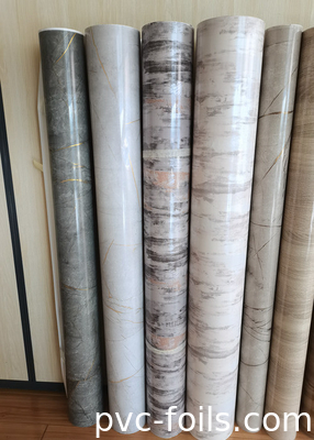 Película de PVC de mármol brillante de 1400 mm para aplicaciones de prensa de membrana de vacío