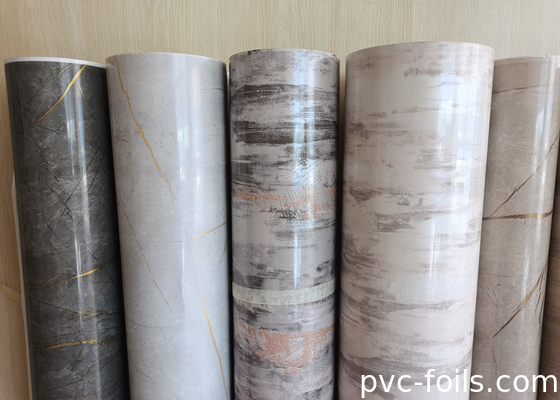 Película de PVC de mármol brillante de 1400 mm para aplicaciones de prensa de membrana de vacío