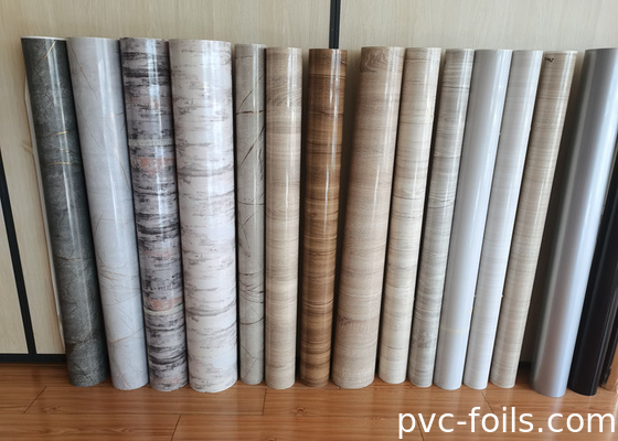 Película decorativa de PVC de efecto mármol para prensado al vacío Ancho de impresión completo 1400 mm