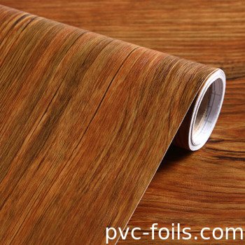 Patrón de madera autoadhesivo de papel de PVC Decorativo de interiores de película de vinilo para MDF
