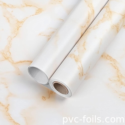 Papel de pared de cocina autoadhesivo de mármol brillante para azulejos cerámicos a prueba de aceite pegatina de pared Renovación de gabinete película de mármol