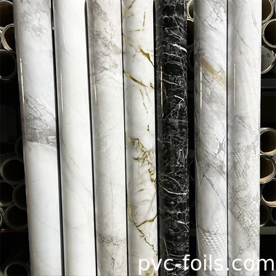 Impresión digital película decorativa de diseño de mármol de PVC para muebles y decoración de interiores