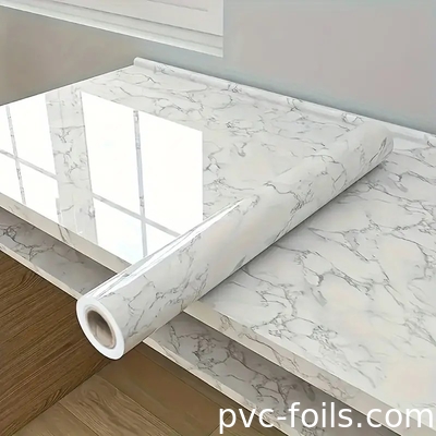 Película adesiva de PVC de mármol blanco a prueba de aceite para decoración del hogar