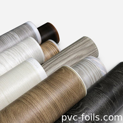 Impresión digital impermeable Película decorativa de PVC de grano de madera para muebles y decoración de gabinetes