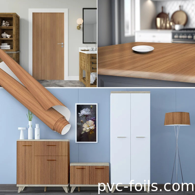 Autoadhesivo para muebles de grano de madera pegatinas de película decorativa de PVC para encimeras