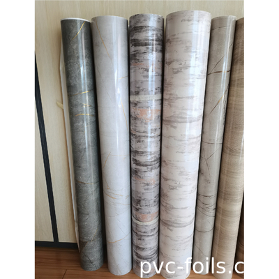 Fuel de membrana de PVC con efecto de mármol brillante para decoración interior