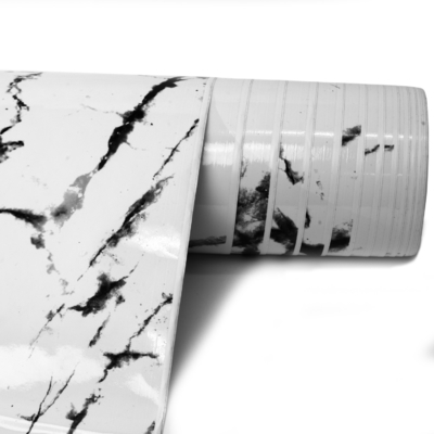 Diseño de pegatinas de vinilo de PVC de mármol de alto brillo Durable y resistente al agua para encimeras