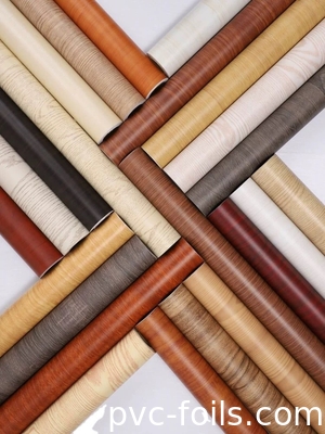 Película decorativa de PVC de grano de madera de inspiración italiana para puertas de muebles