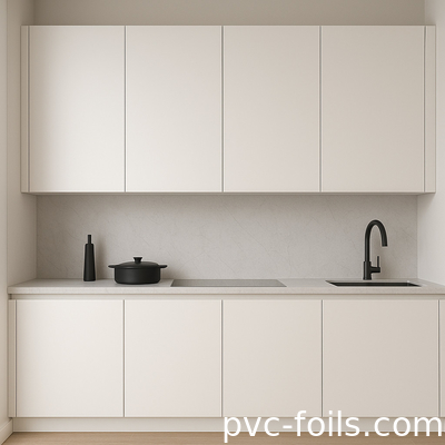 Película de PVC de toque suave con acabado súper mate para puertas y muebles