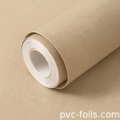 Texturas de tejido Película autoadhesiva de color sólido de PVC para decoración de paneles de pared interiores