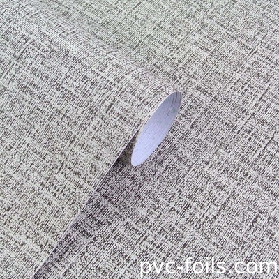 Texturas de tejido Película autoadhesiva de PVC de color sólido para cubiertas de pared de habitaciones de hoteles, peel y stick