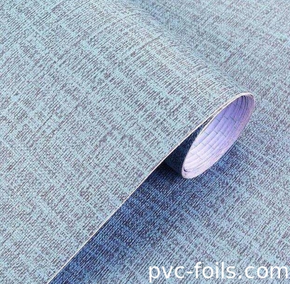 Texturas de tejido Película autoadhesiva de color sólido de PVC para decoración de hoteles Renovación